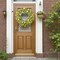 26" Summer Wreaths for Front Door Artificial Floral Wreath with Wildflowers Portulaca Summer Easter Decorations for Indoor Outdoor Window Wall Farmhouse Porch Home Decor Yellow and White